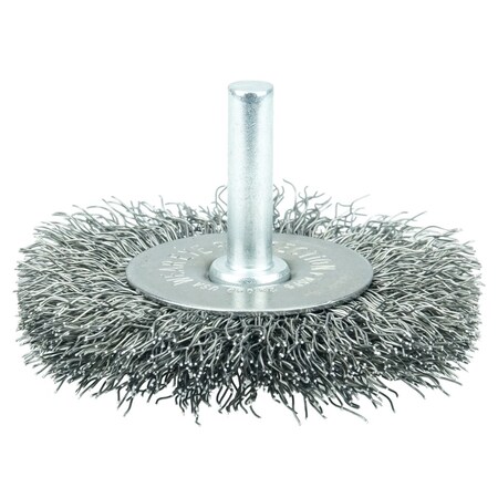 Weiler 2-1/2" Wire Radial Wheel, .0118" Steel Fill, 1/4" Stem 17961